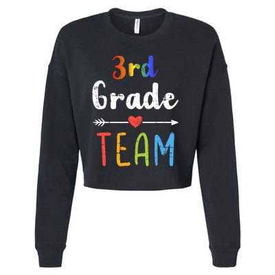 3rd Grade Team Third Back To School Student Teacher Squad Cropped Pullover Crew