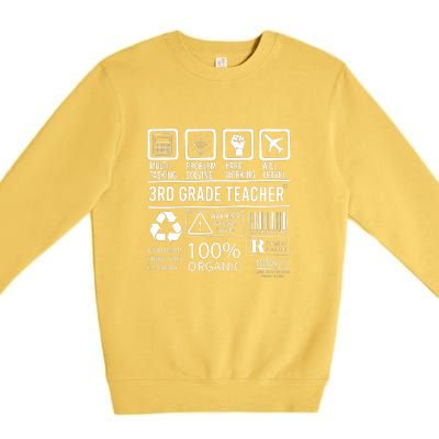 3rd Grade Teacher MultiTasking Certified Job Gift Third Grade Premium Crewneck Sweatshirt