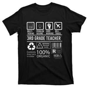 3rd Grade Teacher MultiTasking Certified Job Back To School Gift T-Shirt