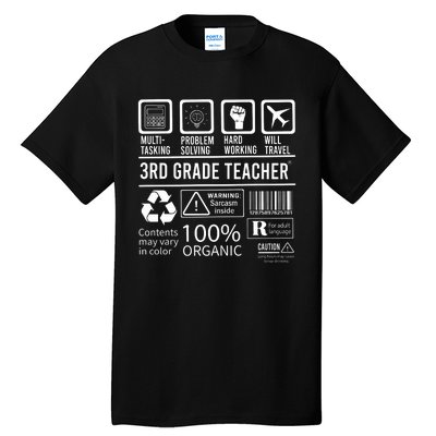 3rd Grade Teacher MultiTasking Certified Job Back To School Gift Tall T-Shirt