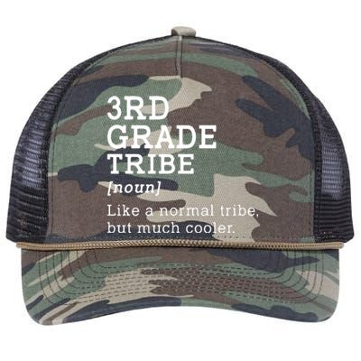 3rd Grade Tribe Back To School Teacher Third Grade Team Gift Retro Rope Trucker Hat Cap