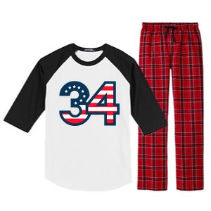 34 Guilty Trial Judge Usa Flag Raglan Sleeve Pajama Set