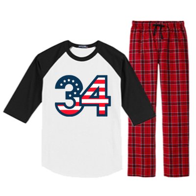 34 Guilty Trial Judge Usa Flag Raglan Sleeve Pajama Set