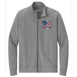 34 Guilty Trial Judge Usa Flag Stretch Full-Zip Cadet Jacket