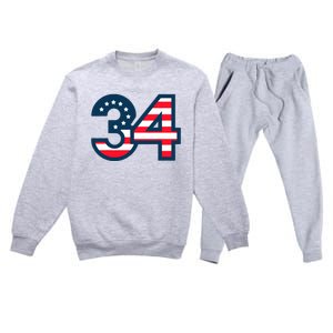 34 Guilty Trial Judge Usa Flag Premium Crewneck Sweatsuit Set