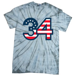 34 Guilty Trial Judge Usa Flag Tie-Dye T-Shirt