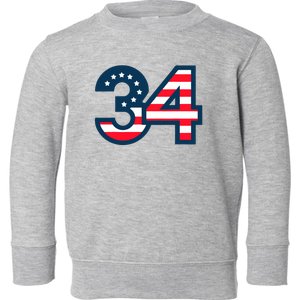 34 Guilty Trial Judge Usa Flag Toddler Sweatshirt