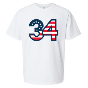 34 Guilty Trial Judge Usa Flag Sueded Cloud Jersey T-Shirt