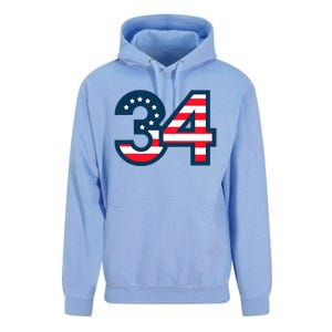 34 Guilty Trial Judge Usa Flag Unisex Surf Hoodie