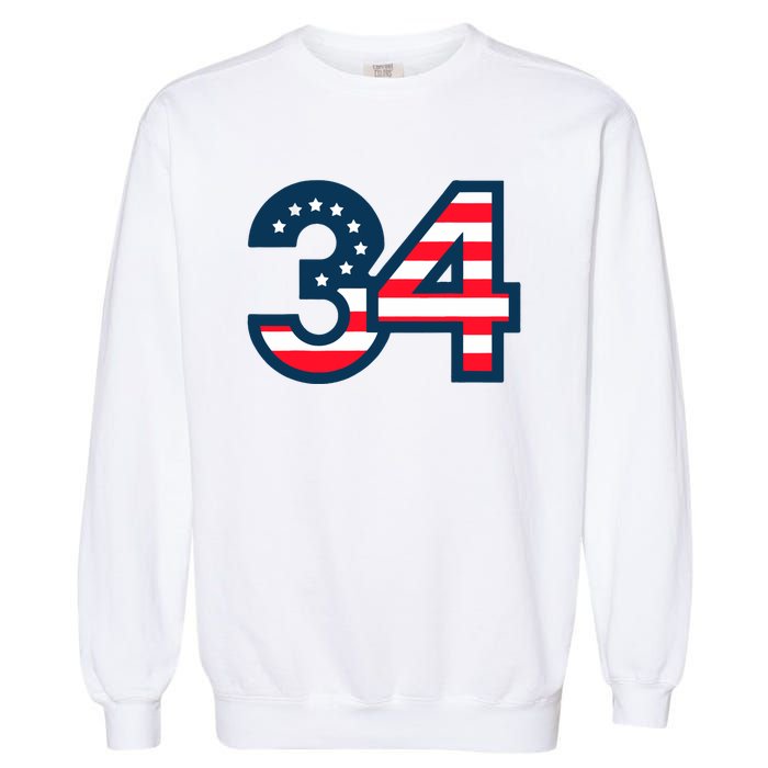 34 Guilty Trial Judge Usa Flag Garment-Dyed Sweatshirt