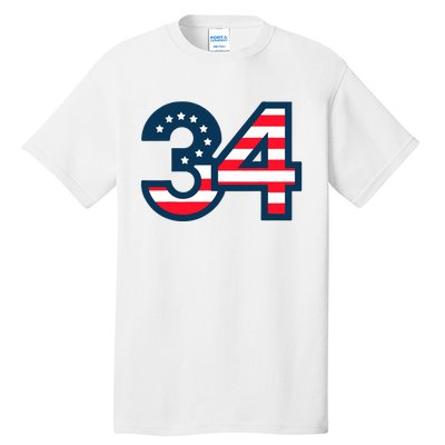 34 Guilty Trial Judge Usa Flag Tall T-Shirt