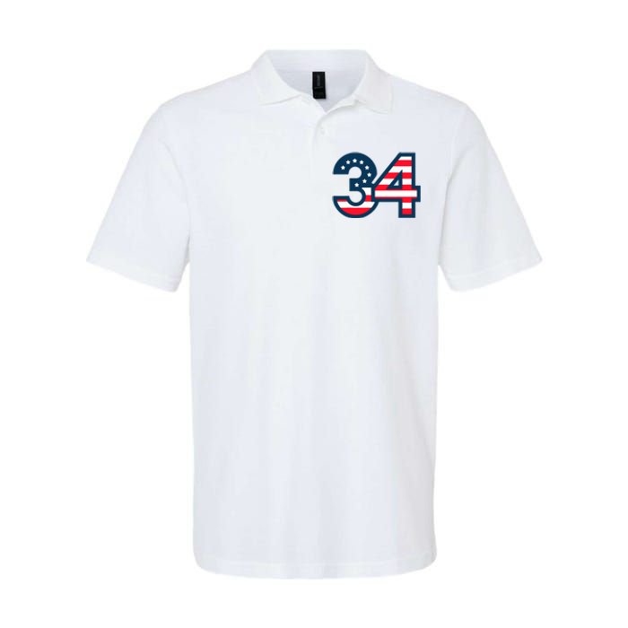 34 Guilty Trial Judge Usa Flag Softstyle Adult Sport Polo