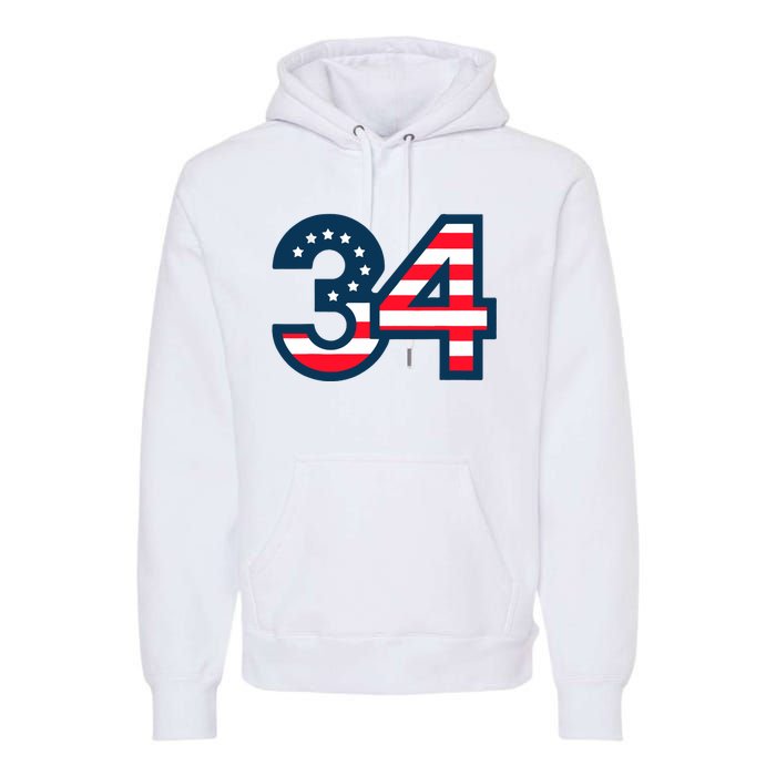 34 Guilty Trial Judge Usa Flag Premium Hoodie