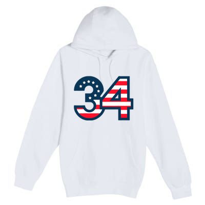 34 Guilty Trial Judge Usa Flag Premium Pullover Hoodie