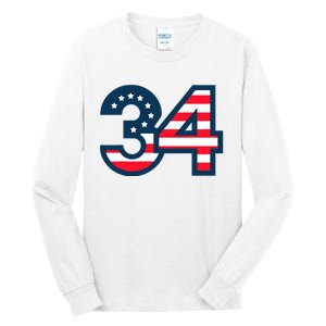 34 Guilty Trial Judge Usa Flag Tall Long Sleeve T-Shirt