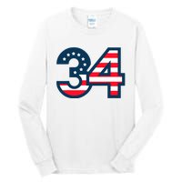 34 Guilty Trial Judge Usa Flag Tall Long Sleeve T-Shirt