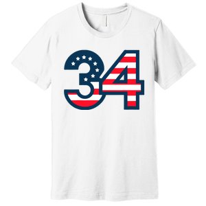 34 Guilty Trial Judge Usa Flag Premium T-Shirt