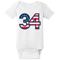 34 Guilty Trial Judge Usa Flag Baby Bodysuit