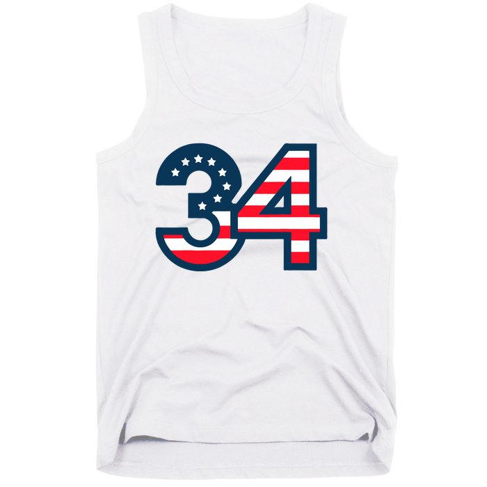 34 Guilty Trial Judge Usa Flag Tank Top