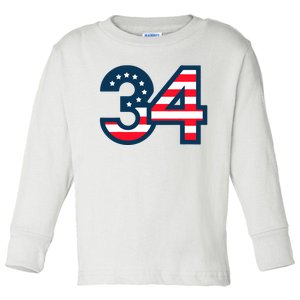 34 Guilty Trial Judge Usa Flag Toddler Long Sleeve Shirt