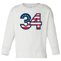 34 Guilty Trial Judge Usa Flag Toddler Long Sleeve Shirt