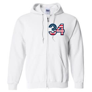 34 Guilty Trial Judge Usa Flag Full Zip Hoodie