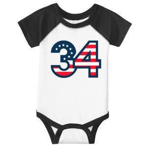 34 Guilty Trial Judge Usa Flag Infant Baby Jersey Bodysuit