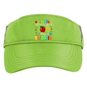 3rd Grade Teacher 100th Day Of School 100 Days Brighter Gift Adult Drive Performance Visor