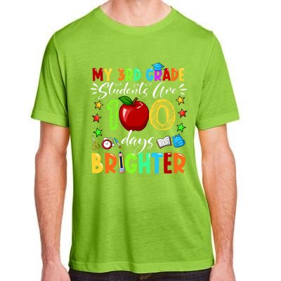 3rd Grade Teacher 100th Day Of School 100 Days Brighter Gift Adult ChromaSoft Performance T-Shirt