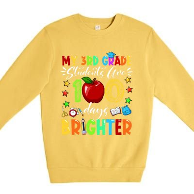 3rd Grade Teacher 100th Day Of School 100 Days Brighter Gift Premium Crewneck Sweatshirt