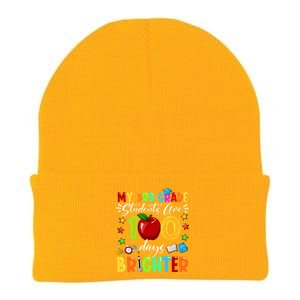 3rd Grade Teacher 100th Day Of School 100 Days Brighter Gift Knit Cap Winter Beanie