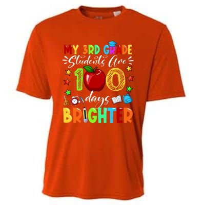 3rd Grade Teacher 100th Day Of School 100 Days Brighter Gift Cooling Performance Crew T-Shirt