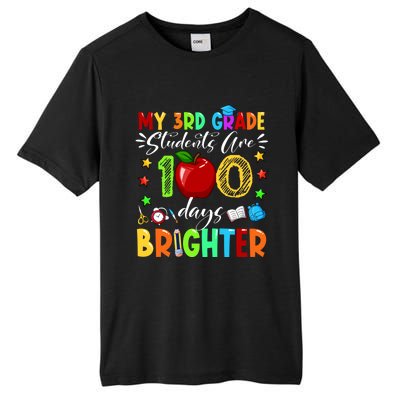 3rd Grade Teacher 100th Day Of School 100 Days Brighter Gift Tall Fusion ChromaSoft Performance T-Shirt