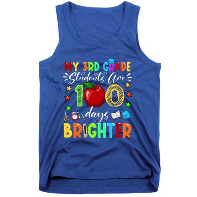 3rd Grade Teacher 100th Day Of School 100 Days Brighter Gift Tank Top