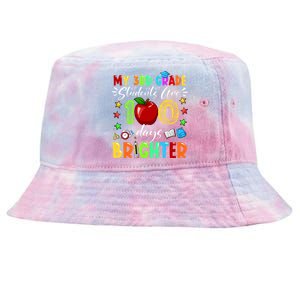 3rd Grade Teacher 100th Day Of School 100 Days Brighter Gift Tie-Dyed Bucket Hat