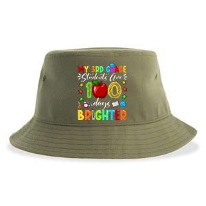 3rd Grade Teacher 100th Day Of School 100 Days Brighter Gift Sustainable Bucket Hat