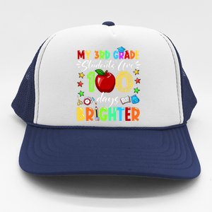 3rd Grade Teacher 100th Day Of School 100 Days Brighter Gift Trucker Hat