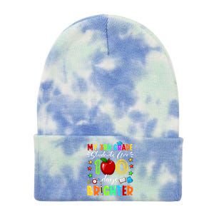 3rd Grade Teacher 100th Day Of School 100 Days Brighter Gift Tie Dye 12in Knit Beanie