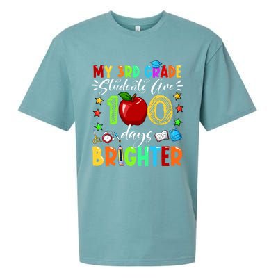 3rd Grade Teacher 100th Day Of School 100 Days Brighter Gift Sueded Cloud Jersey T-Shirt