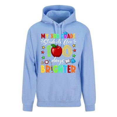 3rd Grade Teacher 100th Day Of School 100 Days Brighter Gift Unisex Surf Hoodie