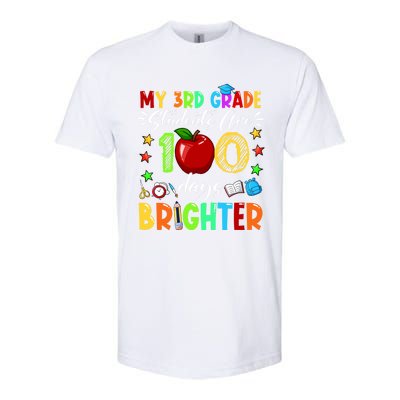 3rd Grade Teacher 100th Day Of School 100 Days Brighter Gift Softstyle CVC T-Shirt