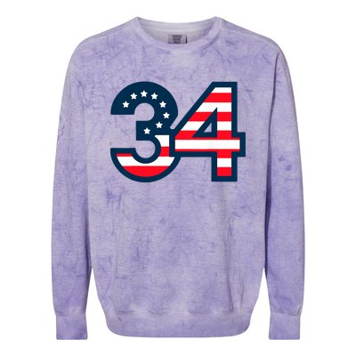 34 Guilty Trial Judge Usa Flag Colorblast Crewneck Sweatshirt