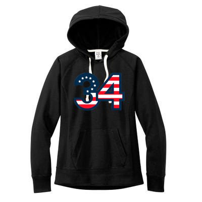 34 Guilty Trial Judge Usa Flag Women's Fleece Hoodie