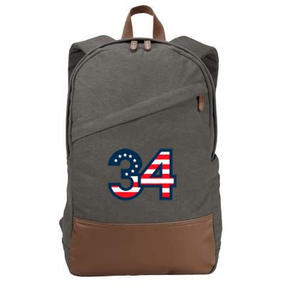 34 Guilty Trial Judge Usa Flag Cotton Canvas Backpack