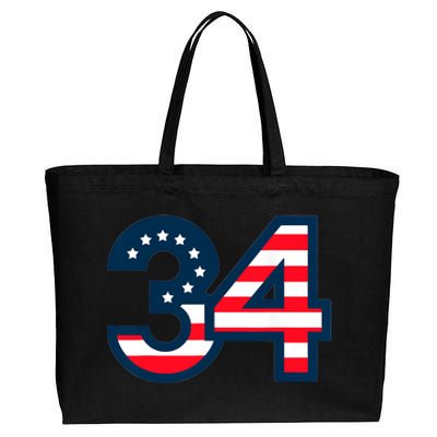 34 Guilty Trial Judge Usa Flag Cotton Canvas Jumbo Tote