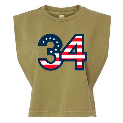 34 Guilty Trial Judge Usa Flag Garment-Dyed Women's Muscle Tee