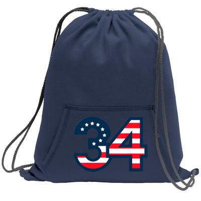 34 Guilty Trial Judge Usa Flag Sweatshirt Cinch Pack Bag