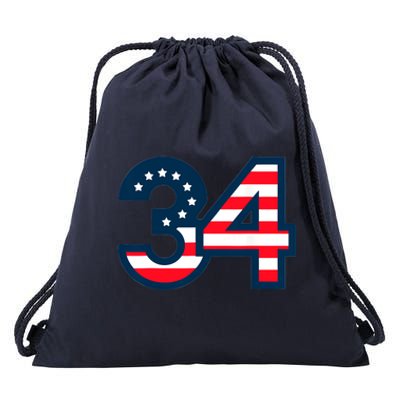 34 Guilty Trial Judge Usa Flag Drawstring Bag