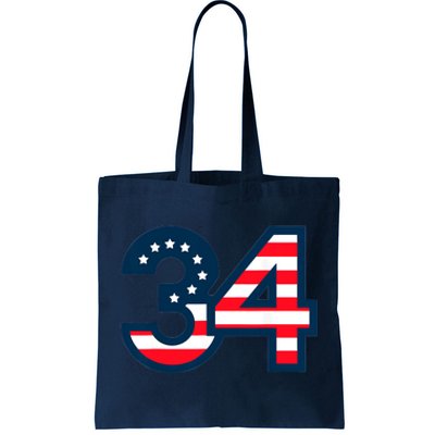 34 Guilty Trial Judge Usa Flag Tote Bag