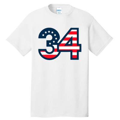 34 Guilty Trial Judge Usa Flag Tall T-Shirt